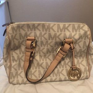 Michael Kors White Shoulder Grayson Satchel